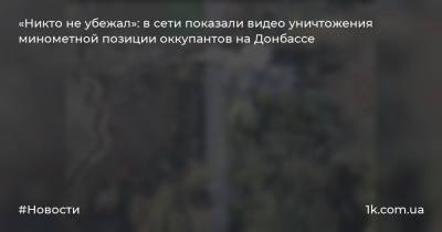 «Никто не убежал»: в сети показали видео уничтожения минометной позиции оккупантов на Донбассе