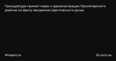 Прокуратура примет меры к администрации Пролетарского района по факту засорения Щегловского ручья