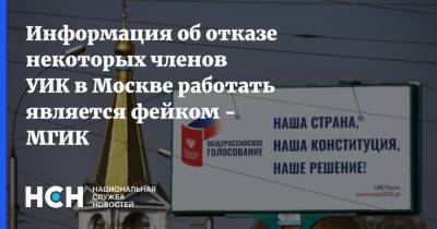 Информация об отказе некоторых членов УИК в Москве работать является фейком - МГИК