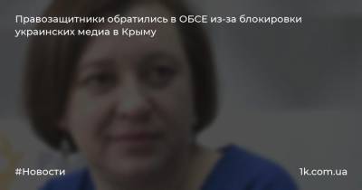 Правозащитники обратились в ОБСЕ из-за блокировки украинских медиа в Крыму