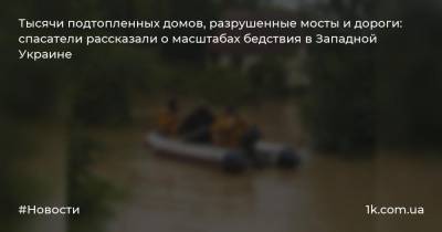 Тысячи подтопленных домов, разрушенные мосты и дороги: спасатели рассказали о масштабах бедствия в Западной Украине