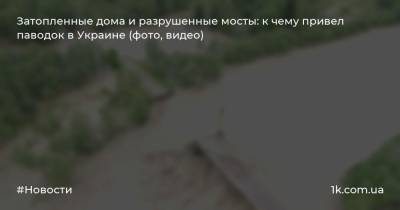 Затопленные дома и разрушенные мосты: к чему привел паводок в Украине (фото, видео)