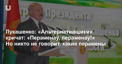 Лукашенко: «Альтернативщики» кричат: «Пераменаў, пераменаў!» Но никто не говорит, какие перемены