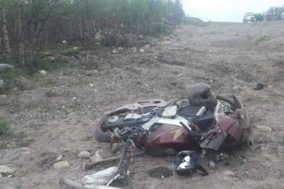 Мотоциклист съехал в кювет в Печенгском районе