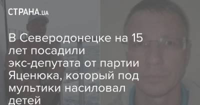 В Северодонецке на 15 лет посадили экс-депутата от партии Яценюка, который под мультики насиловал детей