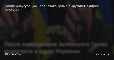 После инаугурации Зеленского Трамп выругался в адрес Украины