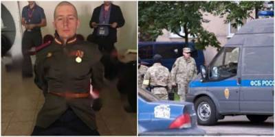 На параде в Москве вооруженный солдат напал на микроавтобус ФСБ: видео