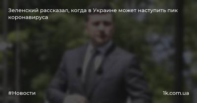 Зеленский рассказал, когда в Украине может наступить пик коронавируса