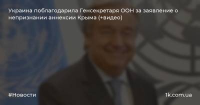 Украина поблагодарила Генсекретаря ООН за заявление о непризнании аннексии Крыма (+видео)