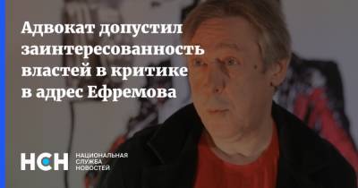 Адвокат допустил заинтересованность властей в критике в адрес Ефремова