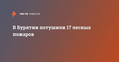 В Бурятии потушили 17 лесных пожаров - ren.tv - респ.Бурятия - Байкальск - Селенгинск