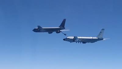 Кадры перехвата самолётов ВВС США над Чёрным морем