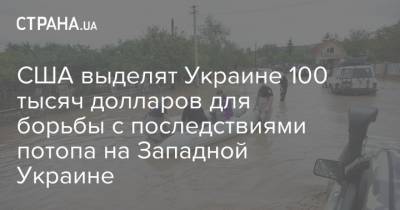 США выделят Украине 100 тысяч долларов для борьбы с последствиями потопа на Западной Украине