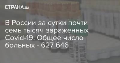 В России за сутки почти семь тысяч зараженных Covid-19. Общее число больных - 627 646