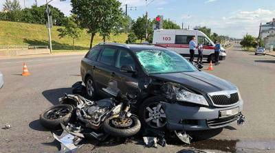 Авария в Минске – пострадал мотоциклист