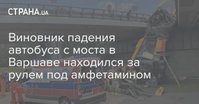 Виновник падения автобуса с моста в Варшаве находился за рулем под амфетамином