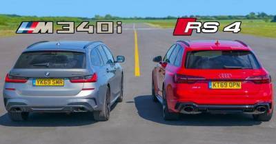 Видео: универсалы Audi RS4 и BMW M340i xDrive сразились в дрэге