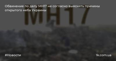 Обвинение по делу MH17 не согласно выяснять причины открытого неба Украины
