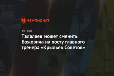 Талалаев может сменить Божовича на посту главного тренера «Крыльев Советов»