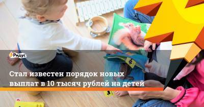 Стал известен порядок новых выплат в 10 тысяч рублей на детей
