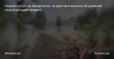 Новый потоп на Закарпатье: за два часа выпала 20-дневная норма дождей (видео)