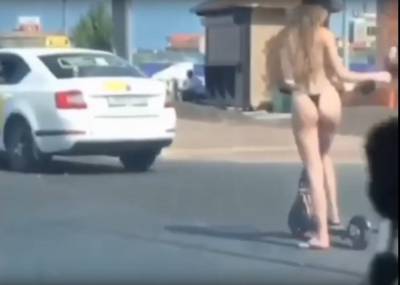 Аварийно-опасную девушку сняли в Сочи на видео