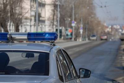 В Санкт-Петербурге двое сибиряков написали нецензурную фразу на полицейской машине