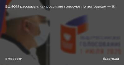 ВЦИОМ рассказал, как россияне голосуют по поправкам — 1K