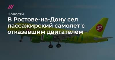 В Ростове-на-Дону сел пассажирский самолет с отказавшим двигателем