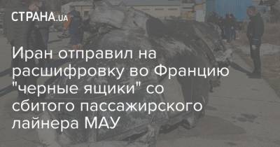Иран отправил на расшифровку во Францию "черные ящики" со сбитого пассажирского лайнера МАУ