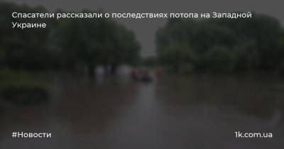 Спасатели рассказали о последствиях потопа на Западной Украине