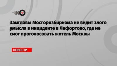 Замглавы Мосгоризбиркома не видит злого умысла в инциденте в Лефортово, где не смог проголосовать житель Москвы