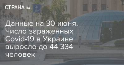 Данные на 30 июня. Число зараженных Covid-19 в Украине выросло до 44 334 человек