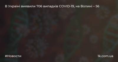 В Україні виявили 706 випадків COVID-19, на Волині – 56