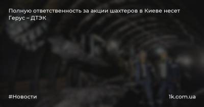 Полную ответственность за акции шахтеров в Киеве несет Герус – ДТЭК