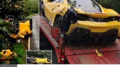 Ferrari за 250 тысяч фунтов разбился на сельской дороге в Англии