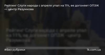 Рейтинг Слуги народа с апреля упал на 11%, ее догоняет ОПЗЖ — центр Разумкова