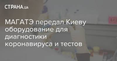 МАГАТЭ передал Киеву оборудование для диагностики коронавируса и тестов