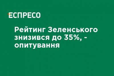 Рейтинг Зеленского снизился до 34%, - опрос