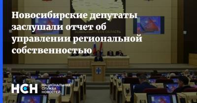 Новосибирские депутаты заслушали отчет об управлении региональной собственностью