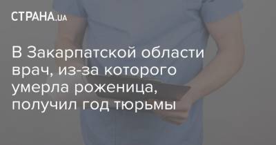 В Закарпатской области врач, из-за которого умерла роженица, получил год тюрьмы - strana.ua - Украина - Закарпатская обл.