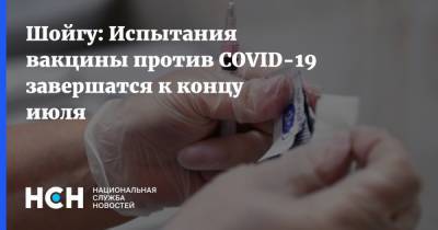 Шойгу: Испытания вакцины против COVID-19 завершатся к концу июля