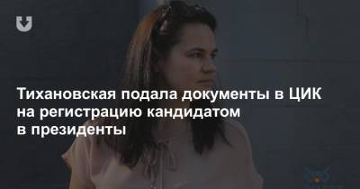 Тихановская подала документы в ЦИК на регистрацию кандидатом в президенты