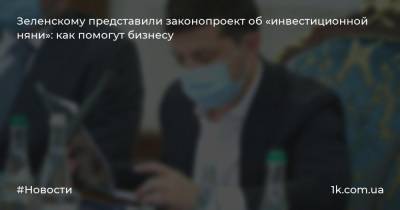 Зеленскому представили законопроект об «инвестиционной няни»: как помогут бизнесу