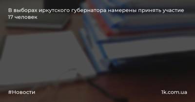 В выборах иркутского губернатора намерены принять участие 17 человек