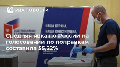 Средняя явка по России на голосовании по поправкам составила 55,22%