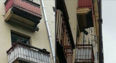 Балкон жилого дома обрушился в центре Воронежа