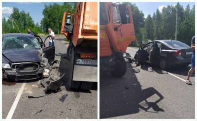 В Воронеже водитель легковушки врезался в КамАЗ и скрылся