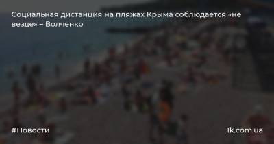 Социальная дистанция на пляжах Крыма соблюдается «не везде» – Волченко