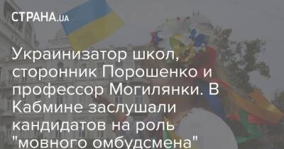 Украинизатор школ, сторонник Порошенко и профессор Могилянки. В Кабмине заслушали кандидатов на роль "мовного омбудсмена"